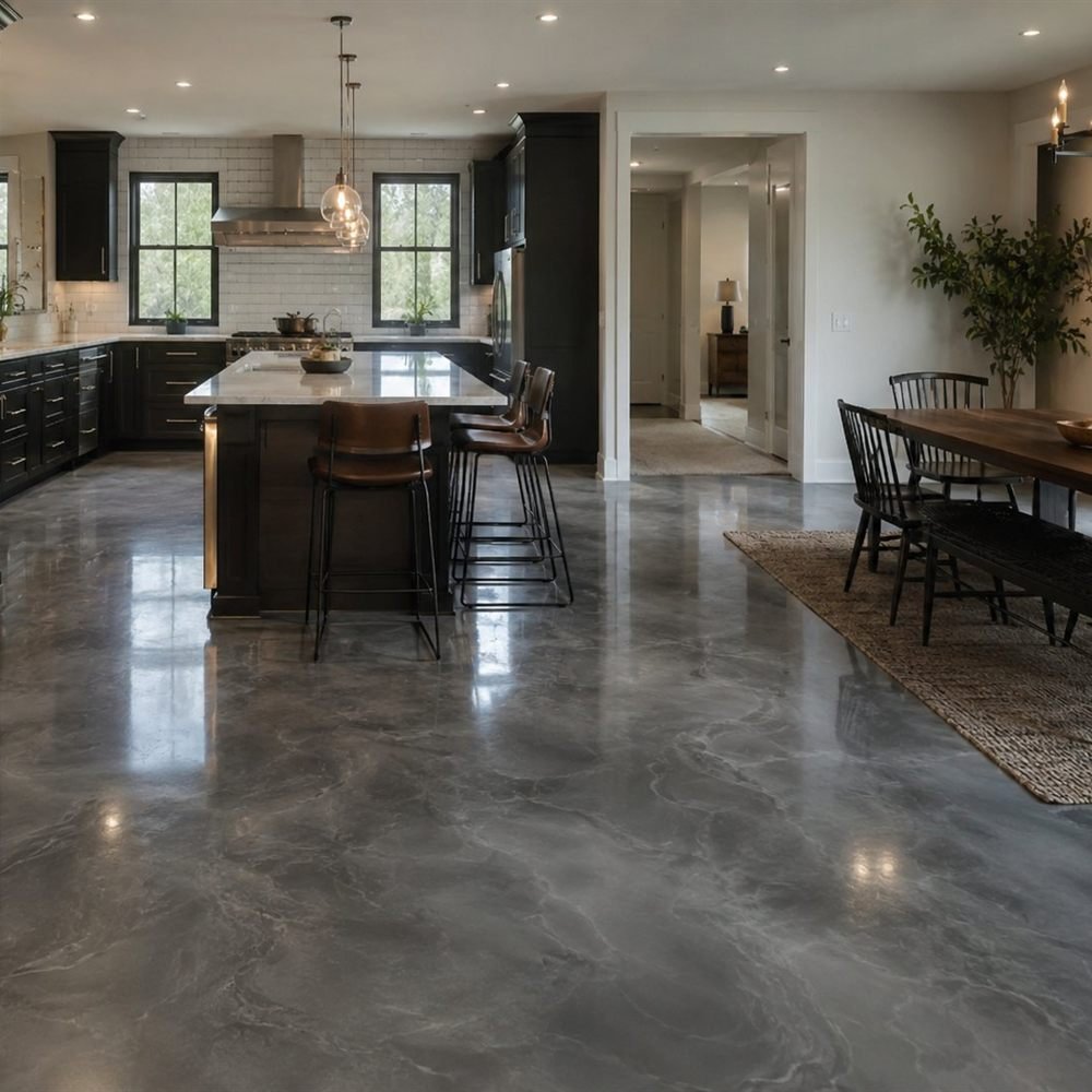 Plancher époxy quartz à Saint-Bruno